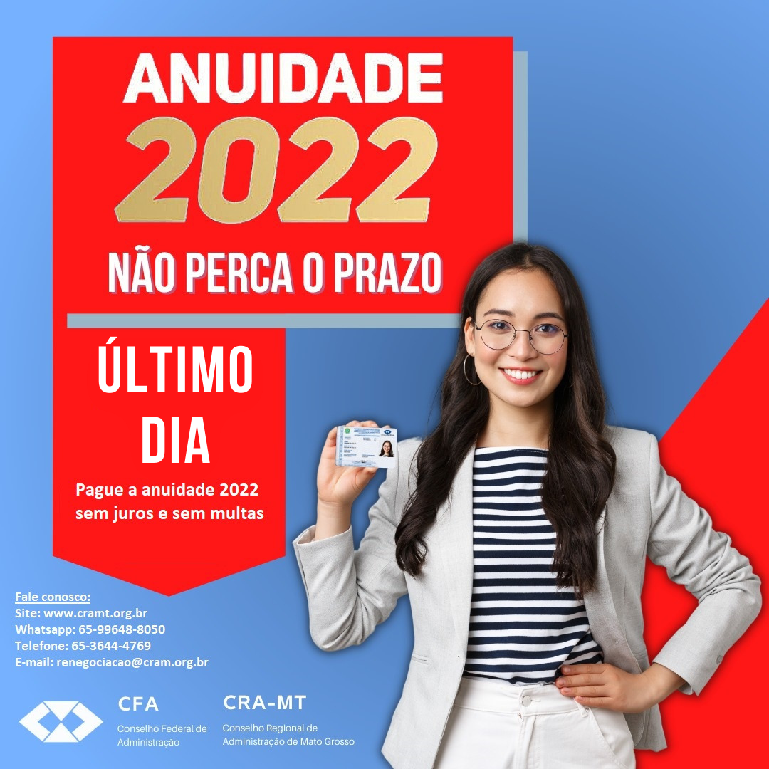 Read more about the article Anuidade 2022 – Último dia!