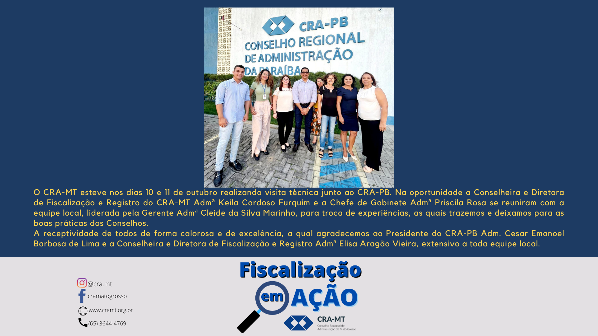 You are currently viewing VISITA TÉCNICA AO CRA-PB